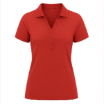 Red Collared V-Neck Polo for Women