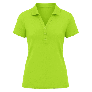 Green Collared V-Neck Polo for Women