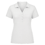 White Collared V-Neck Polo for Women